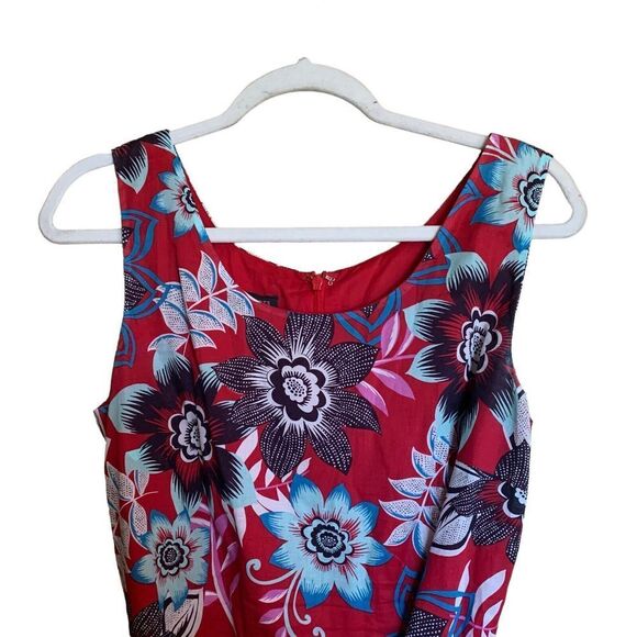 Talbots Dress Womens 10 Multicolor Floral Sleeveless Lined Tie Waist A-Line - Picture 2 of 8